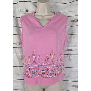 No Boundaries Vintage Pink Painted Knit Tank Top Baby Tee XL Jrs Y2K 90's